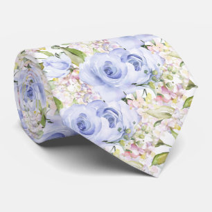 Corbata PixDezines H2 Verano Azul Jacintos Rosas Hortensia