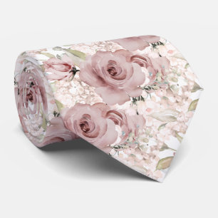 Corbata PixDezines H2 Verano Rosas Polvorientas Rosa Hydra