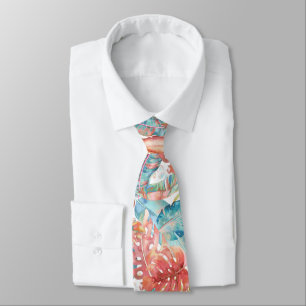 Corbata PixDezines Naranja de óxido Verde azulado de la se