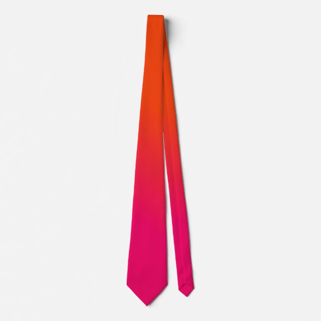 Corbata PixDezines Ombre Rosa Caliente gradiente naranja (Anverso)
