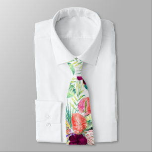 Corbata PixDezines Paraíso Tropical Floral Foliage