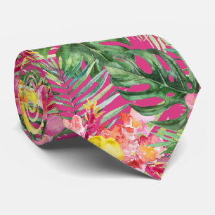 Corbata PixDezines Paraíso Tropical Floral Foliage