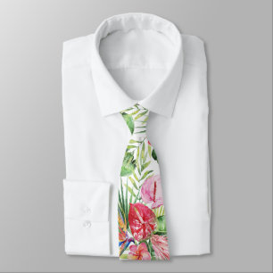 Corbata PixDezines Paraíso Tropical Floral Foliage