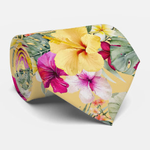 Corbata PixDezines Paraíso Tropical Floral Follaje