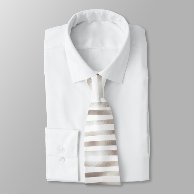 Corbata PixDezines Rayas de Acuarela Plateada/ajustable (Atado)