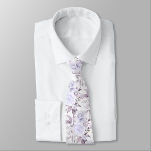 Corbata PixDezines Rosas Acuarela Púrpura Malva
