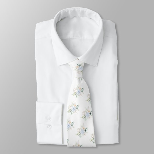 Corbata PixDezines Rosas Acuarela Rosa Azul (Atado)
