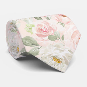 Corbata PixDezines Rosas Acuarela Rosa Pálido DIY Bckgrnd