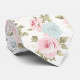 Corbata PixDezines Rosas Acuarela Rosadas y Azules Claras