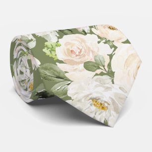 Corbata PixDezines Rosas Crema Alabastro Acuarela