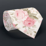 Corbata PixDezines Rosas de color de agua vintage Rubor Pi<br><div class="desc">PixDezines corbata de cuello de acuarela floral,  rosas polvorientos y de color rosa rosado botánico con fondo crema. Se puede cambiar el tamaño del diseño. Copyright © 2011-2024 PixDezines™.</div>