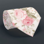 Corbata PixDezines Rosas de color de agua vintage Rubor Pi<br><div class="desc">PixDezines corbata de cuello de acuarela floral,  rosas polvorientos y de color rosa rosado botánico con fondo crema. Se puede cambiar el tamaño del diseño. Copyright © 2011-2024 PixDezines™.</div>