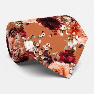 Corbata PixDezines Rosas de Otoño y Peonías DIY Fondo