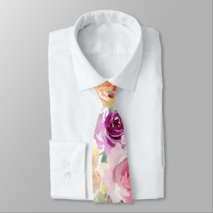 Corbata PixDezines Rosas de Verano Plum
