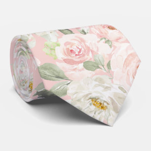 Corbata PixDezines Rosas Rosadas Acuarela de Fondo para DI