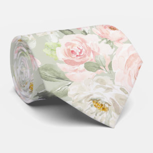 Corbata PixDezines Rosas Rosadas Acuarela Fondo DIY