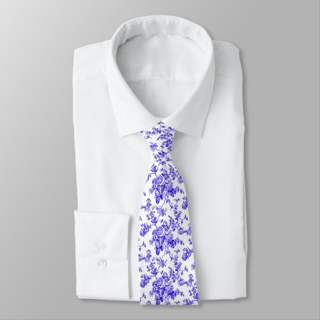 Corbata PixDezines Rosas Toile de Antigüedades Moradas  (Atado)