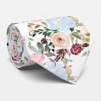 Corbata PixDezines Rubor Azul Polvoriento H2 Botánico