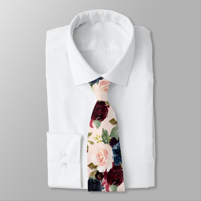 Corbata PixDezines Rubor Burgundy Navy corre hacia atrás D (Atado)