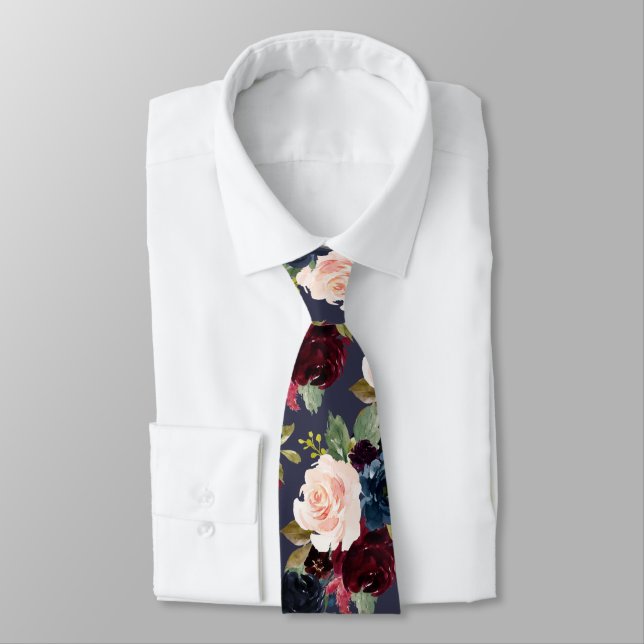 Corbata PixDezines Rubor Burgundy Navy corre hacia atrás D (Atado)