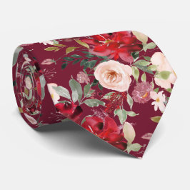 Corbata PixDezines Rubor Red Watercolor Flores DIY color