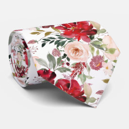 Corbata PixDezines Rubor Red Watercolor Flores DIY color