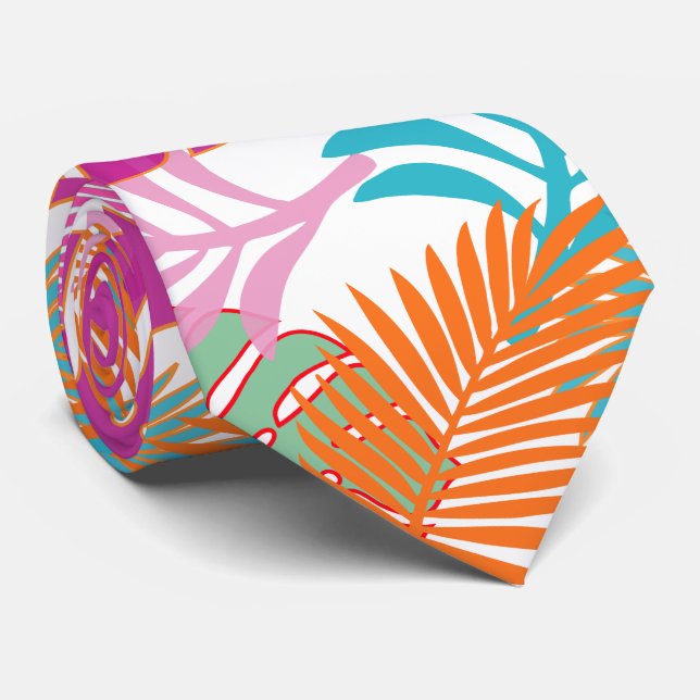 Corbata PixDezines Selva/Monstera/fondo de bricolaje (Enrollado)
