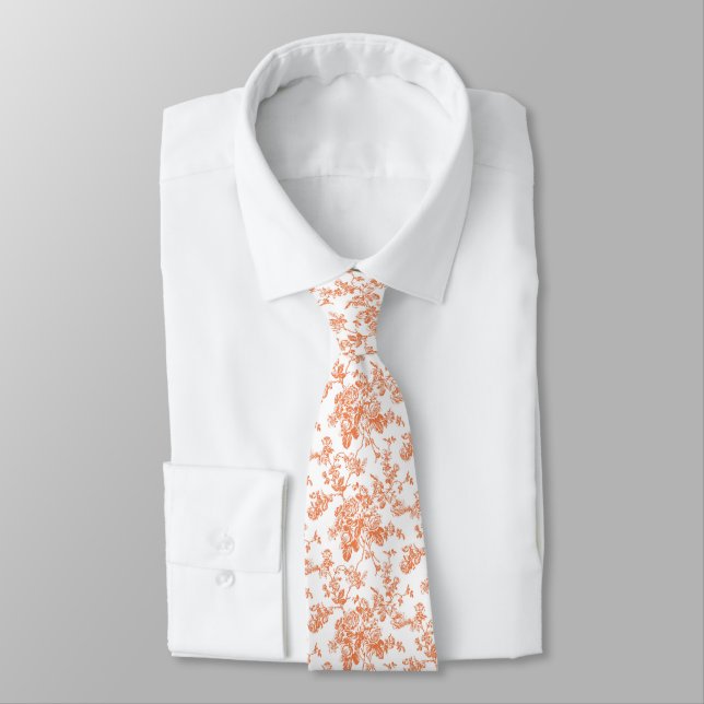 Corbata PixDezines Toile de flores naranjas mandarinas vin (Atado)