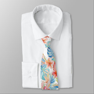 Corbata PixDezines Vintage Lush H2 Hawái Floral Follaje