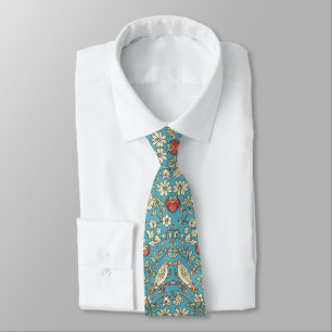 Corbata PixDezines William Morris Strawberry Thief Turques