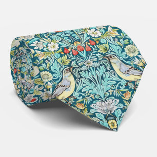 Corbata PixDezines William Morris Strawberry Thief Turques