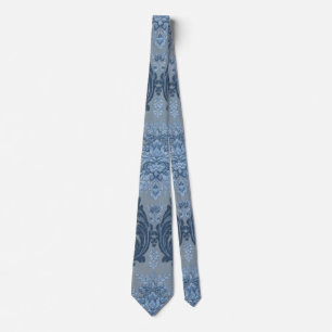 Corbata Pizarra Azul Fumado Polvo Suave Azul Damask Elegan