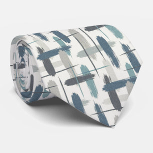 Corbata Pizarra Gris Azul Color Océano Trazo de Pincel Abs