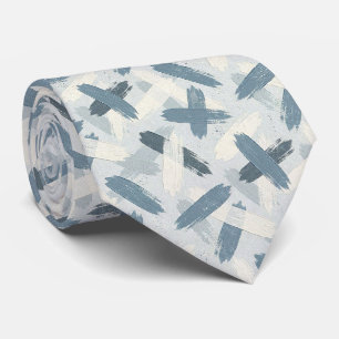 Corbata Pizarra Gris Azul Color Océano Trazo de Pincel Abs