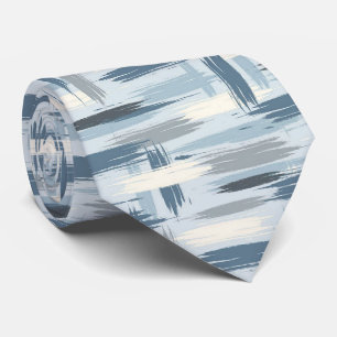 Corbata Pizarra Gris Azul Color Océano Trazo de Pincel Abs