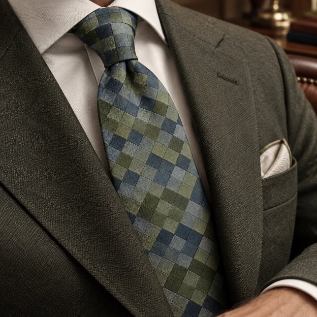 Corbata Pizarra Sage Geométrico Argyle (Subido por el creador)