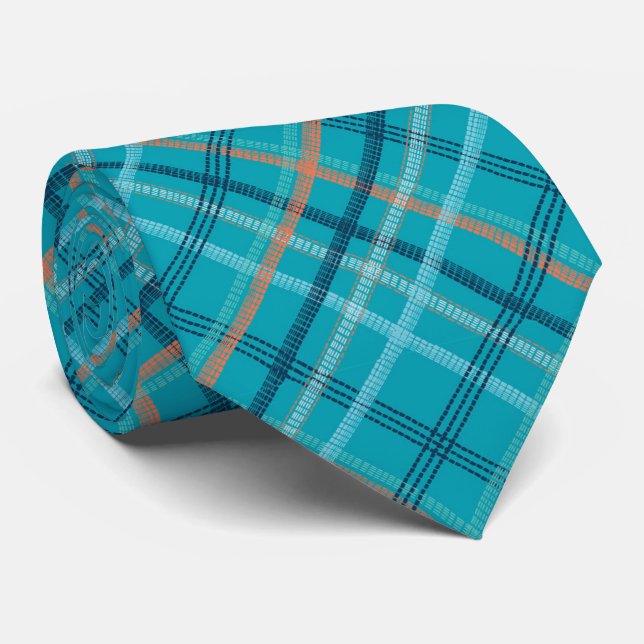 Corbata Placa azul turquesa única (Enrollado)