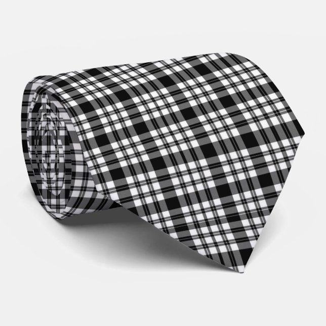 Corbata Placa blanca y negra de los hombres diseñadores (Enrollado)