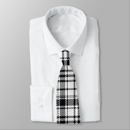 Corbata Placa clásica en blanco y negro
