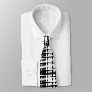 Corbata Placa clásica en blanco y negro