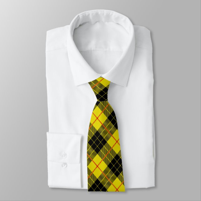 Corbata Placa negra y amarilla de moda (Atado)
