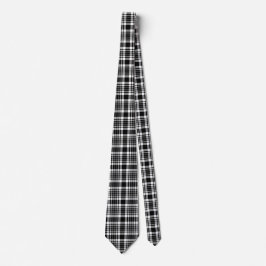 Corbata Plaid - Blanco Negro - Emo - Nillo de cuello