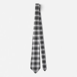 Corbata Plaid - Blanco Negro - Emo - Nillo de cuello