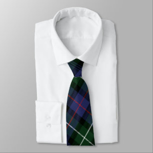 Corbata Plaid Clan MacKenzie Purple Black Check Tartán