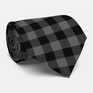 Corbata Plaid de Búfalo Gris