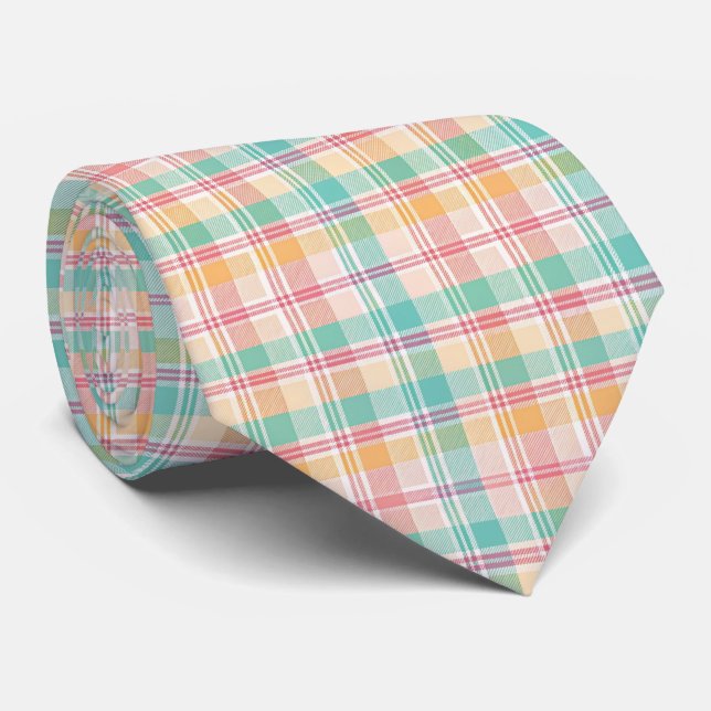 Corbata Plaid de cuadros multicolor (Enrollado)