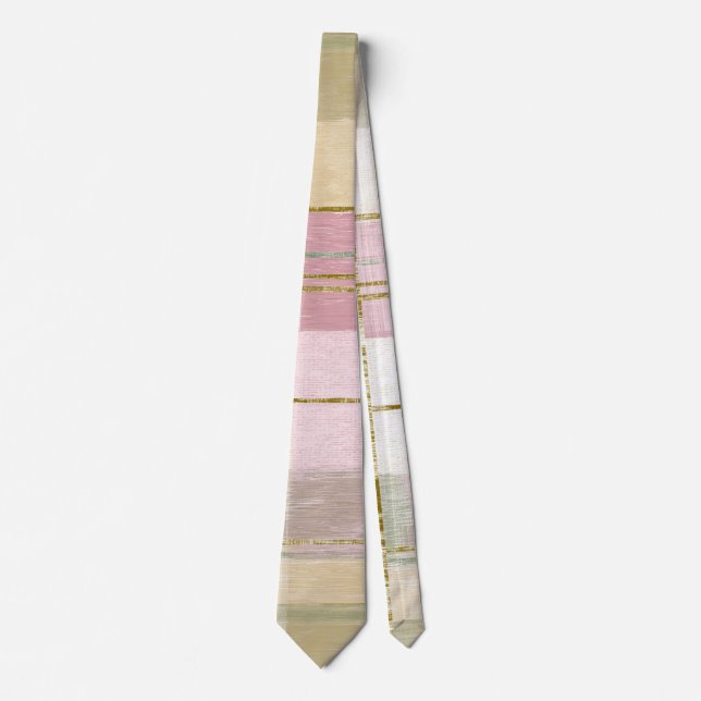 Corbata Plaid de moda rosa verde  (Anverso)