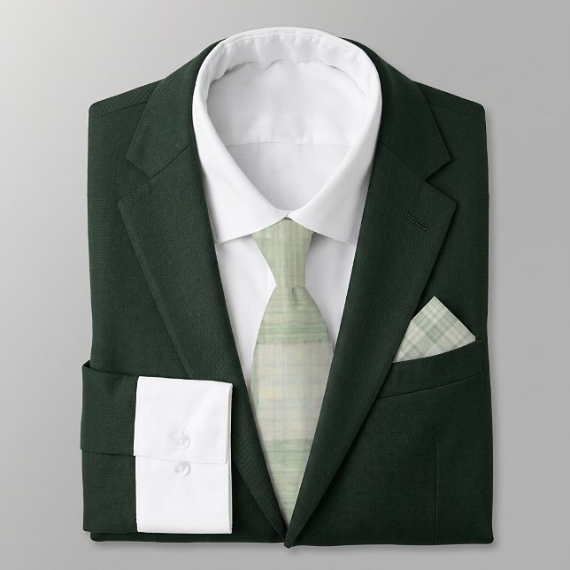 Corbata Plaid verde salvia claro (Subido por el creador)