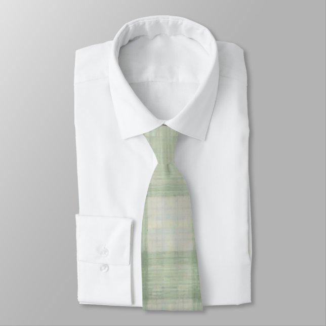 Corbata Plaid verde salvia claro (Atado)