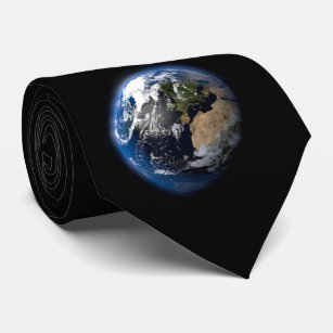 Corbata Planeta tierra 3D en el espacio oscuro